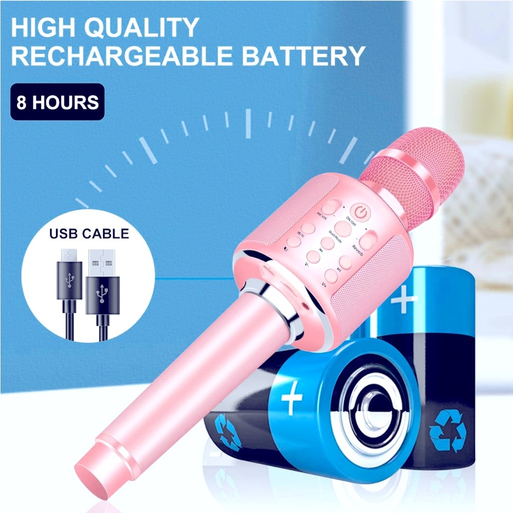 Aokeo K-1 Wireless Karaoke Bluetooth Microphone.3 in 1 Handheld Mic